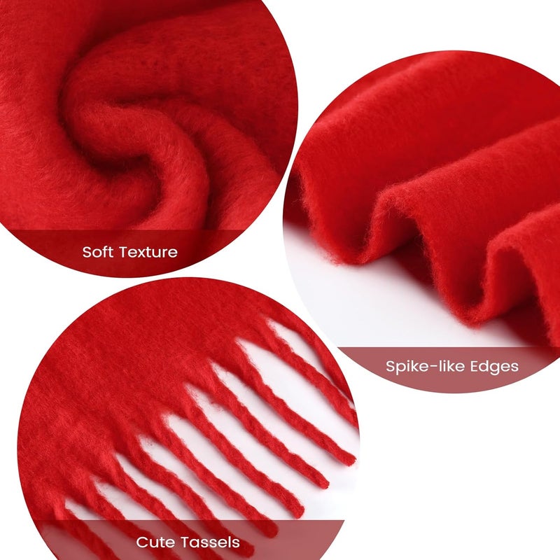 Premillow Women's Mohair Winter Scarf Pure Color, Warm Winter Scarf for Women and Men, Soft Luxurious Cashmere Feel Scarfs - Image 3